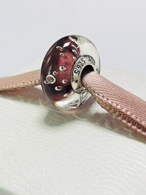 Pandora Lavender Purple Colored Glass Bead String Beaded Bracelet  S925 Ale